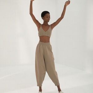 CORDERA Knit Pants in Taupe NWT Oversized Monica Soft Cotton Blend F/W 2020 OS